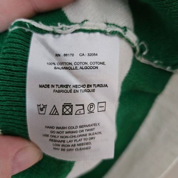 Moth Tank Top Knit Striped Anthropologie Green White Casual Crewneck Coastal - Picture 9 of 10